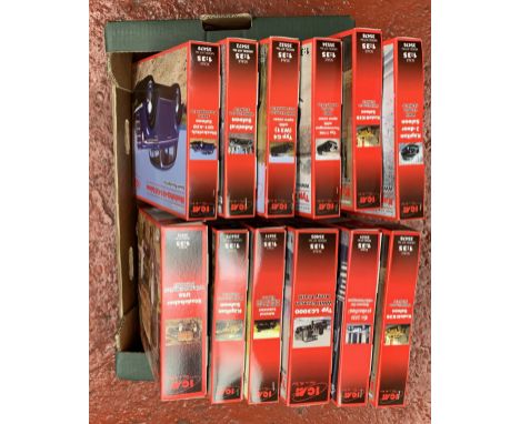 12 x ICM 1:35 scale plastic model kits, German cars and lorries to include: Kapitan Saloon; Admiral Saloon; Typ 770K; etc. Bo