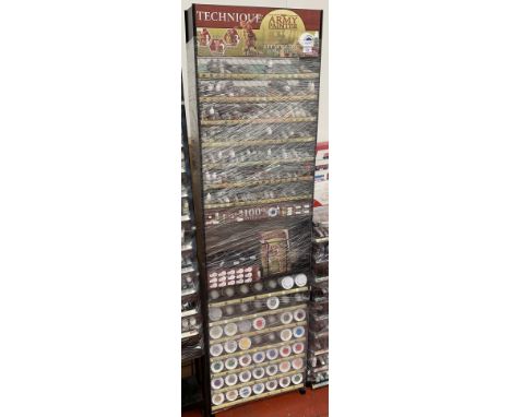 Technique Army Painter retailers floorstanding display unit, containing approx. 320 tubs and spray cans of paint in various c