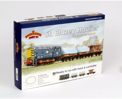 OO gauge. Bachmann 30-125 St. Blazey Haulier DCC ready train set, comprising: Class 08 diesel shunter locomotive; two china c