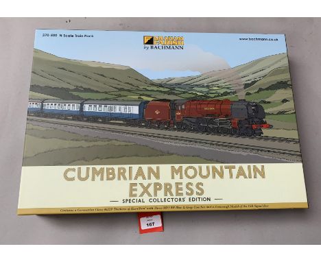 N gauge. Graham Farish by Bachmann 370-500 Cumbrian Mountain Express Special Collectors' Edition set, comprising: Coronation 