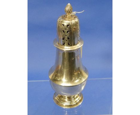 An Edwardian silver Sugar Caster, by William Hutton & Sons, hallmarked London, 1904, of baluster form, the pierced cover with