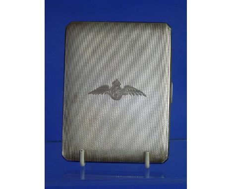 R.A.F. interest; a silver cigarette case, by Trevitt & Sons, hallmarked Birmingham, 1940, of hinged rectangular form with eng