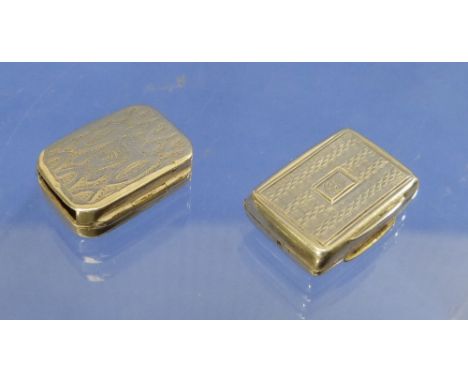 A George IV silver rectangular Vinaigrette, by Francis Clark, hallmarked Birmingham, 1827, with engine-turned decoration, the