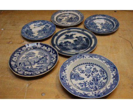 An early 19th Spode stone china blue and white soup bowl, printed in underglaze blue with grasshopper pattern, printed marks,