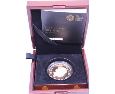 The Royal Mint The Royal Birth 2015 UK £5 Gold Proof Coin. Boxed with Certificate of Authenticity.  Limited Edition of 400. N