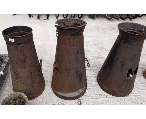 3 vintage churn planters "H Cooper, Bristol"