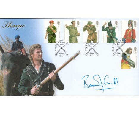 Bernard Cornwall signed 2007 Army Uniforms official Internetstamps FDC. Good condition. All autographs come with a Certificat