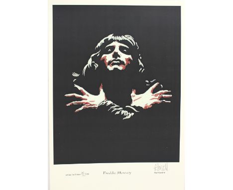 FREDDIE MERCURY - Queen front man - Signed Limited Edition Print by Arist Paul Howell. No 92 / 150 - It measures approx 16 1/