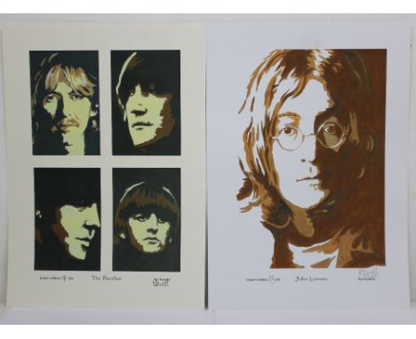 THE BEATLES &amp; JOHN LENNON - Two limited edition signed and numbered Prints by Artist Paul Howell. The Beatles no 18 / 250