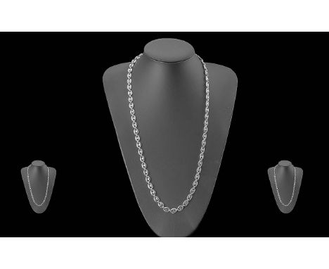 A Pleasing Quality Vintage Silver Chain (Solid), well designed and long length, marked for sterling silver.  Length 26'' - 65