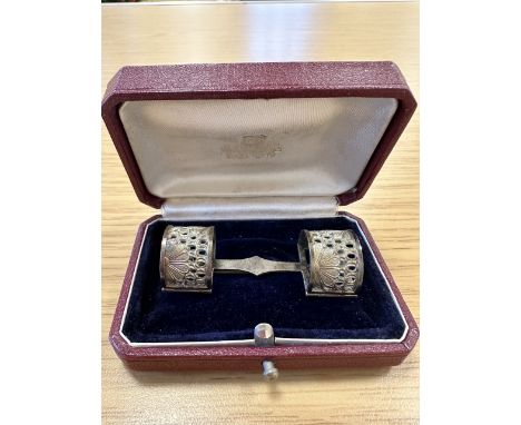 Victorian Marked Sterling 950 Ribbon Swag Holder Sash Pin Brooch, In Box.