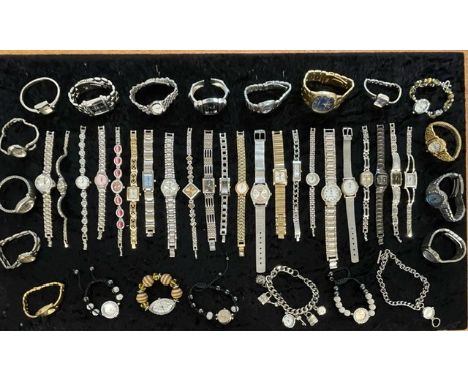 Collection of Ladies Fashion Wristwatches, all fitted with new batteries and in working order, all bracelet straps, makes inc