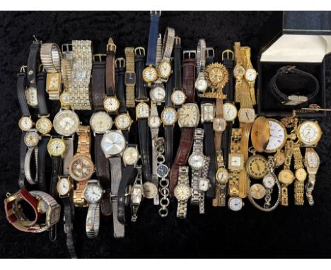 Collection of Gentlemen's &amp; Ladies Wristwatches, leather and bracelet straps, various makes including Rotary, Limit, Mont