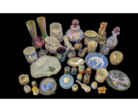Box of Collectables. Isle of White Glass, Hummel, Herend etc. Box of Collectable Items, Includes Doulton, Herend, Glass Ware,