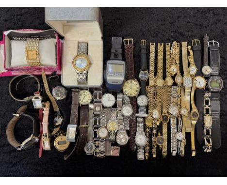 Collection of Gentlemen's &amp; Ladies Wristwatches, leather and bracelet straps, various makes including  Rangers FC, Fossil