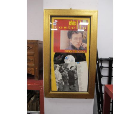 Elvis Costello and The Attractions Framed Display of Their Punch The Clock L.P, measuring 32½" x 19".