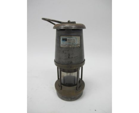 Miners Lamp, The Wolf Safety Lamp (Wm Maurice) Ltd, Sheffield, Wolf type FS to lower brass ring, P.O 1974 to applied plaque o