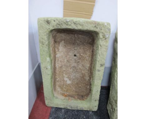 A XIX Century Stoneware Trough, of rectangular form, 20cm high, 68cm wide, 42cm deep.