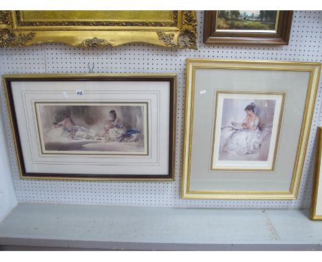 After William Russell Flint, Cecilia Reading limited edition colour print of 750 28.5 x 22.5cm, another of two ladies, limite