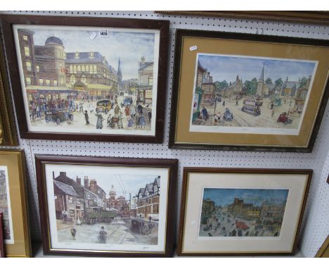 George Cunningham 'Millhouses', Ltd edition colour print of 500, 26 x 42.5cm, pencil signed, two Terry Gorman and  A. R.Kaye 