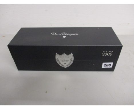 A Dom Perignon vintage 2000 bottle of Champagne, boxed and sealed