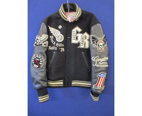 A vintage American gents Ghost Riders leather jacket, size 40 chest