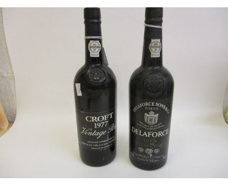 Two bottles of Port, 1977 Croft Vintage and 1977 Delaforce