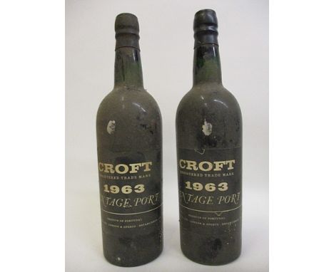 Two bottles of 1963 Croft Vintage Port