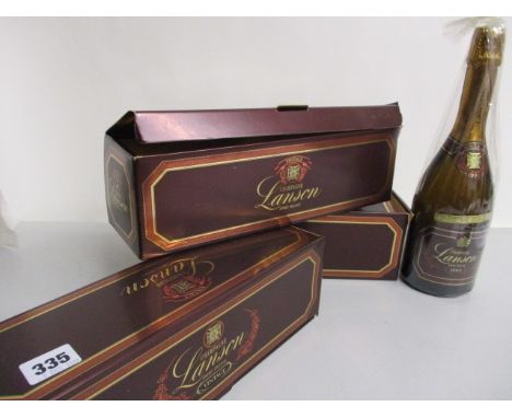 Three bottles of 1980 Lanson Champagne, vintage, 75cl