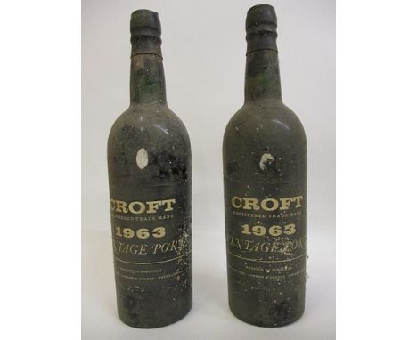 Two bottles of 1963 Croft Vintage Port