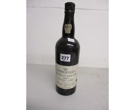 A bottle of Churchill's Vintage Port 1983