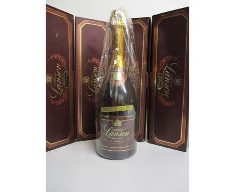 Four bottles of Lansol Champagne vintage, 1980, 75ml