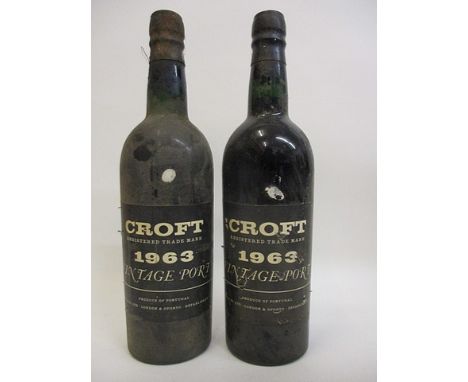 Two bottles of 1963 Croft Vintage Port