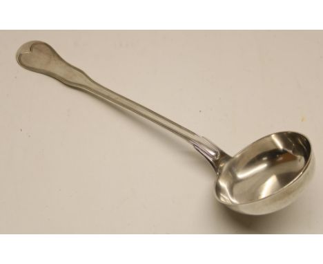 Mid C20th Belgian .800 standard silver ladle, L34cm, 7.5 ozt 