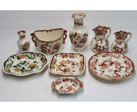 Masons Ironstone Mandalay Red pattern china slop bucket, vase, graduated jugs etc. (qty) 