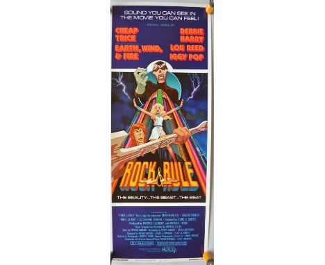 Original US release vertical format card stock insert poster for the animated film "Rock And Rule" (MGM/UA, directed by Clive