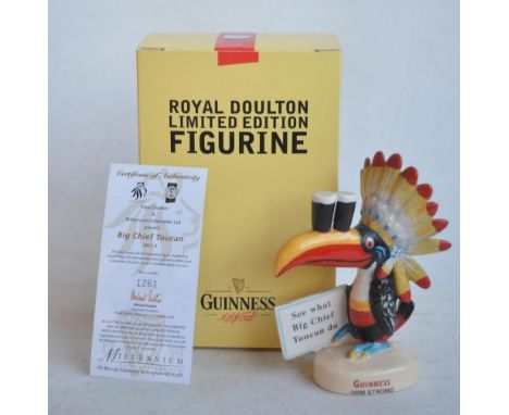 Royal Doulton MCL3 limited edition Guinness "Big Chief Toucan" ceramic figurine (1261/2000) in slightly dusty but otherwise m