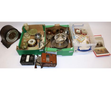 Group of mixed collectables, incl. a vintage leather cased Megger Insulation and Continuity Tester, copper measures and other