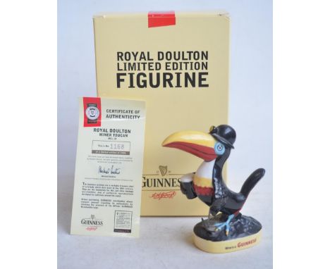 Royal Doulton MCL10 limited edition Guinness "Miner Toucan" ceramic figurine (1168/2000) in slightly dusty but otherwise mint