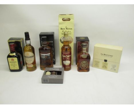 Spanish export Buchanan's 12 year old De Luxe Scotch Whisky 43%vol 750ml, Knockando Pure Single Malt Scotch Whisky 40%vol 70c