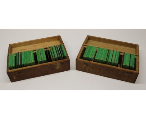 Selection of early C20th diaspositive monochrome glass magic lantern slides, the majority topographicals of Scottish Highland