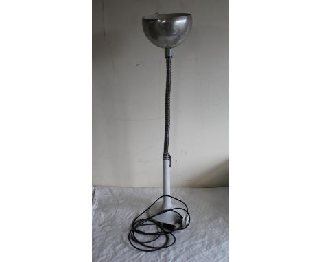 Robert Welch for Lumitron Flexi-Lamp, white circular base with aluminium shade, H95cm max 