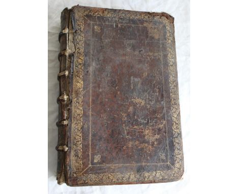 Hollowed out leather bound book, two museum issue maps of Islington and a rosewood framed print Rossend Castle with paddle st