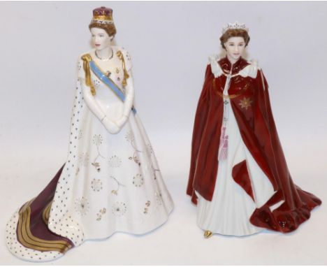 Royal Worcester figure - In Celebration of The Queen's 80th Birthday, dressed in the Robes of The Order of The British Empire