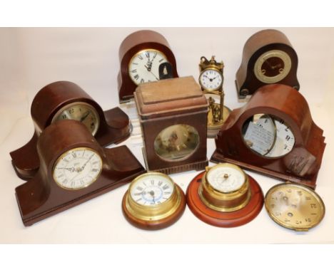 C20th continental brass 400 day suspension clock, white enamel Arabic dial, back plate bearing makers monogram and numbered 1
