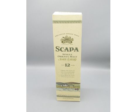 Scapa 12 year old Single Orkney Malt Scotch Whiskey 40%vol 1 Litre 