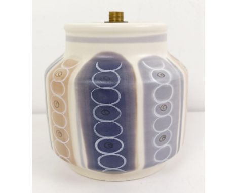 A Poole Pottery lamp base, 11 cm high