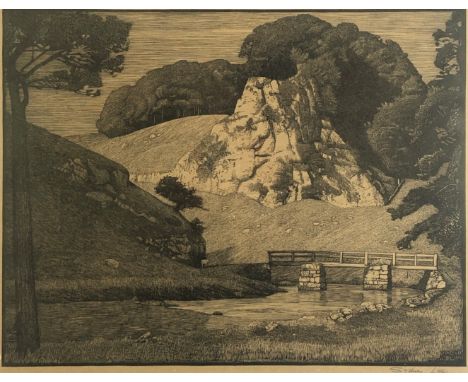 Sydney LEE (1866-1949) 'The Limestone Rock' (1904-5) Woodblock print Signed in pencil 35 x 45cm Literature: Tovey, David, Cre