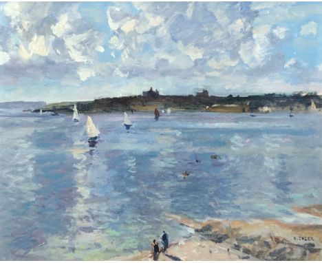 Andrew TOZER (1974) Pearly Light, Carrick Roads Oil on board Signed 33 x 40cm