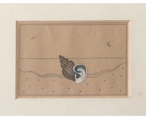Andrew LANYON ( b.1947 ) Sketch for 'Wreck' Mixed media collage Signed, inscribed as titled and dated '99 verso 5 x 7.5cm